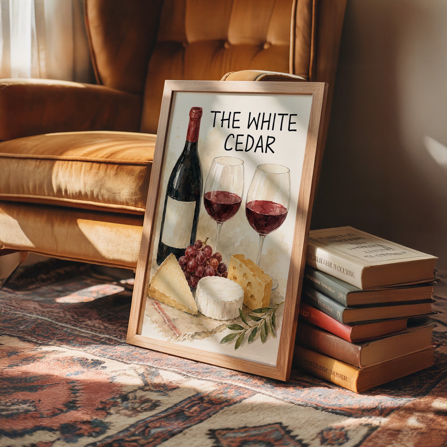 Wine & Cheese, Watercolor