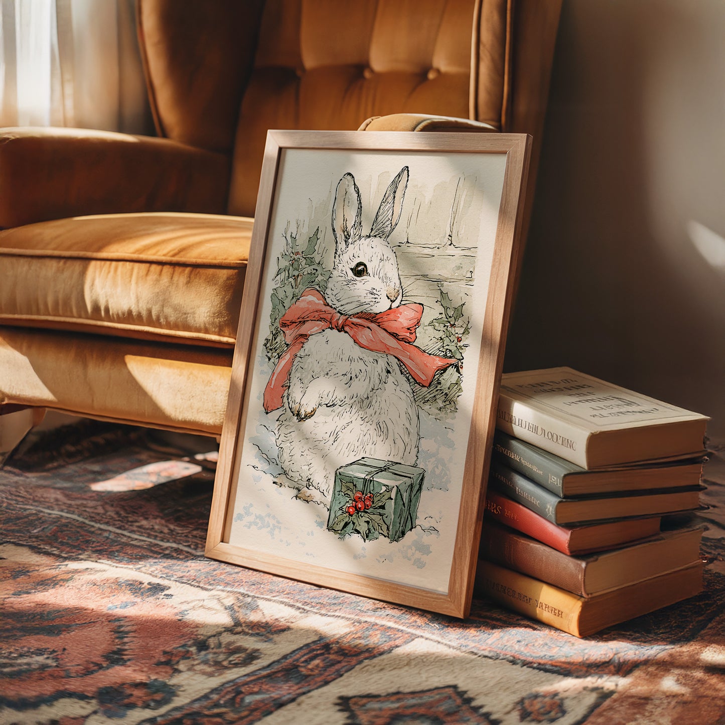 Storybook Bunny in a Red Bow