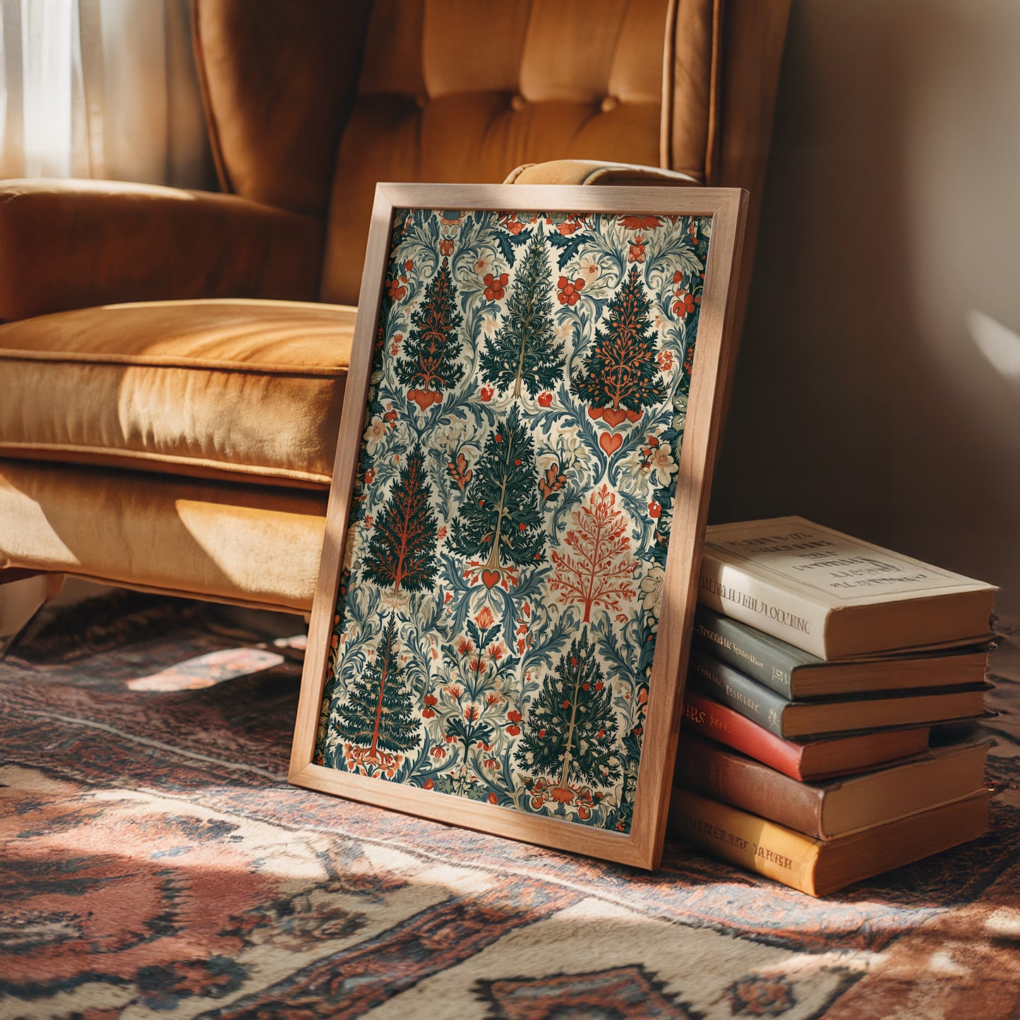 William Morris Style Pine Trees