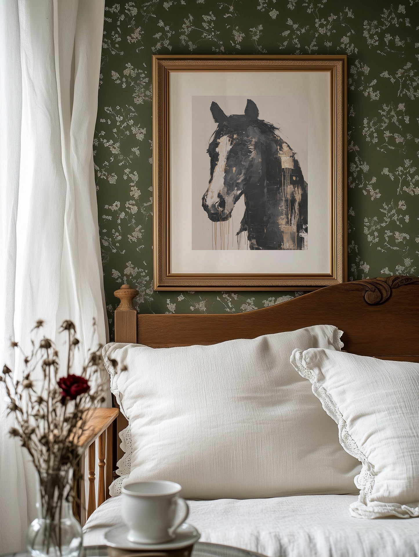Ink Drip Horse Portrait