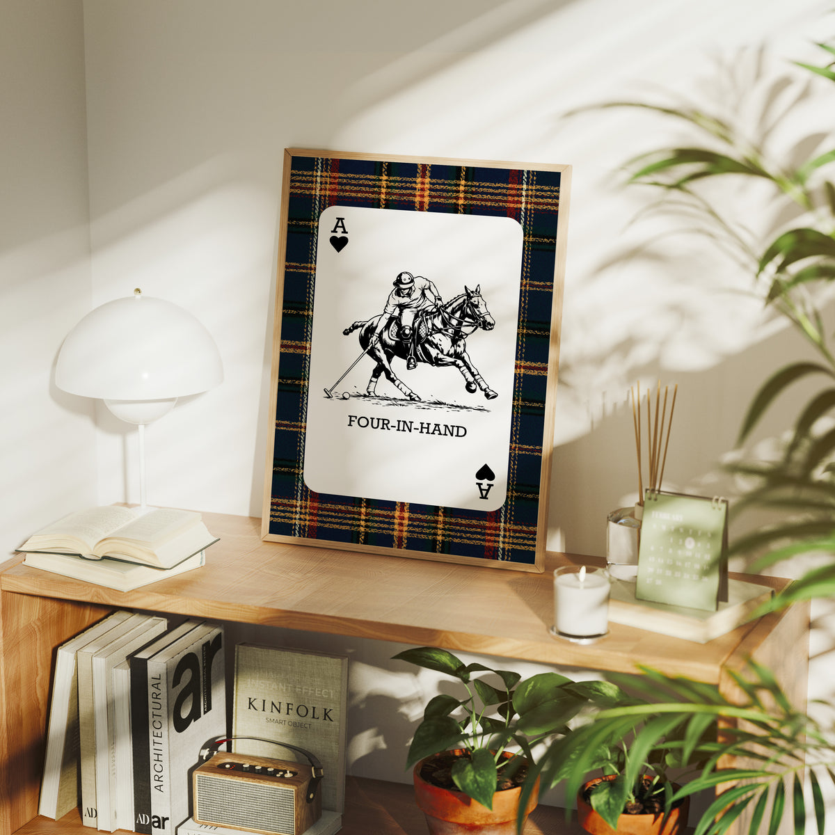 Ace of Hearts: Navy Tartan Polo