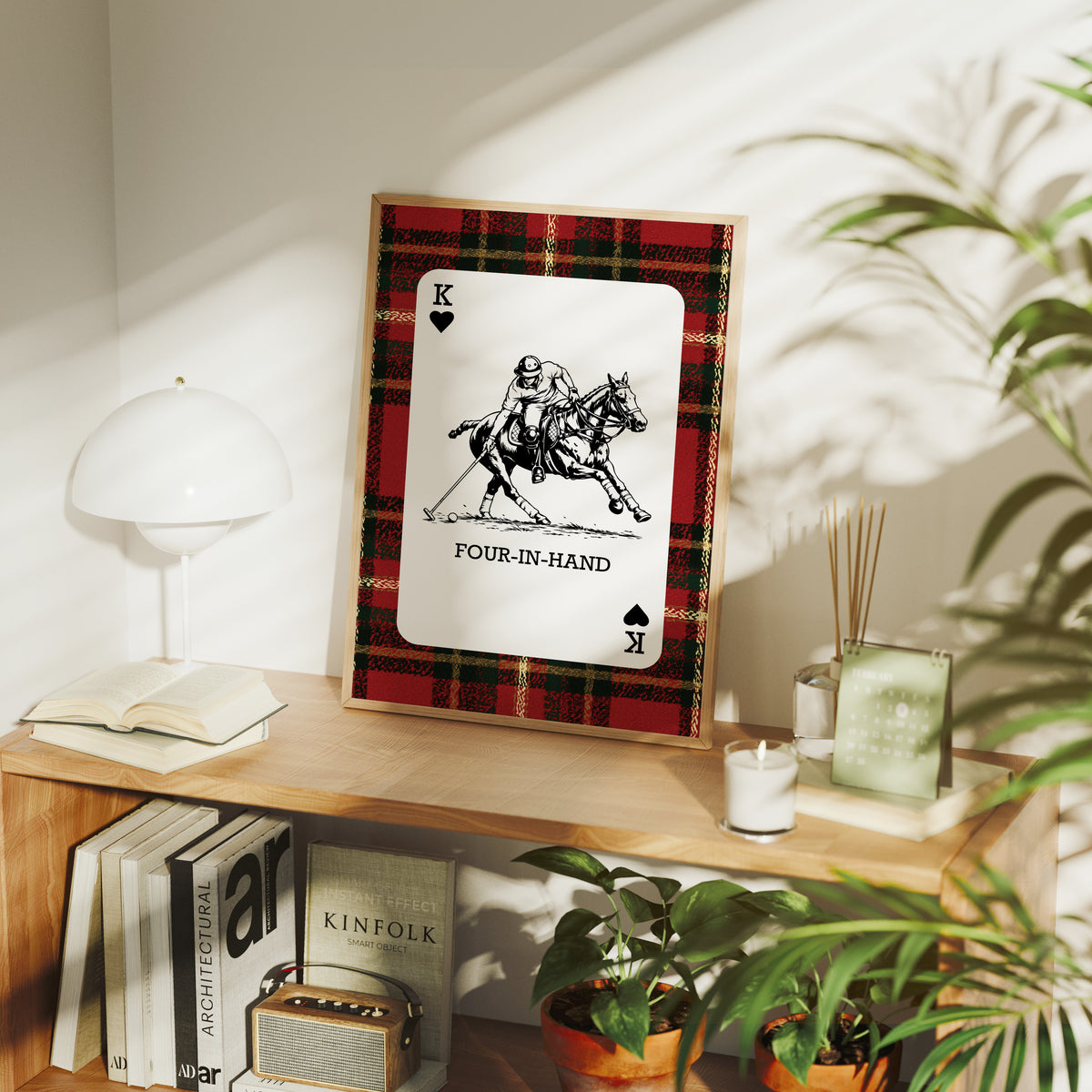 King of Hearts: Red Tartan Polo