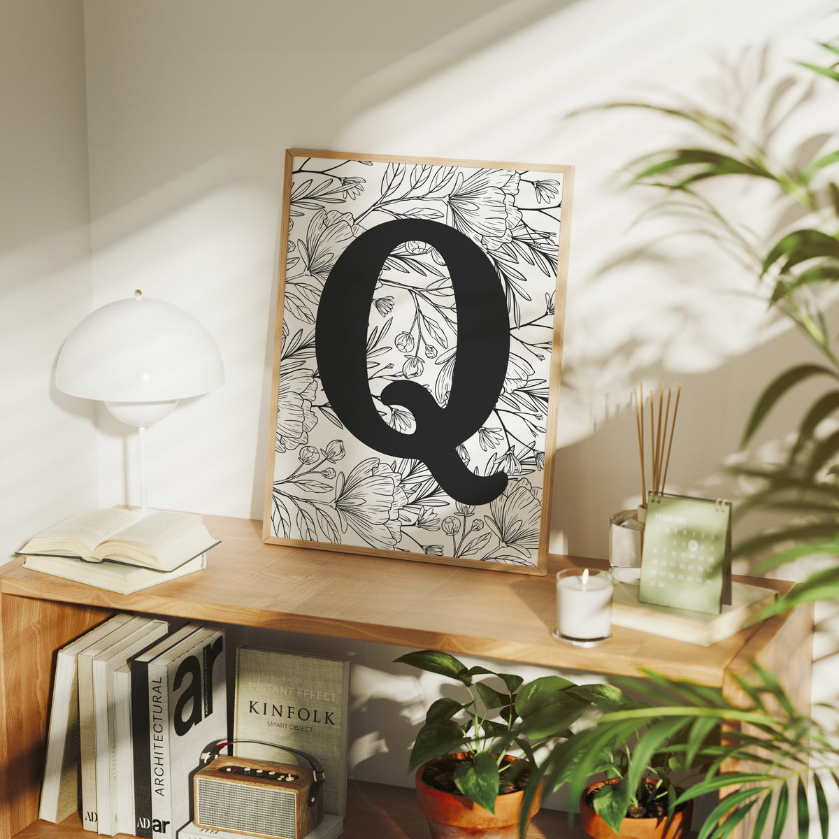 Botanical Letter Q Monogram