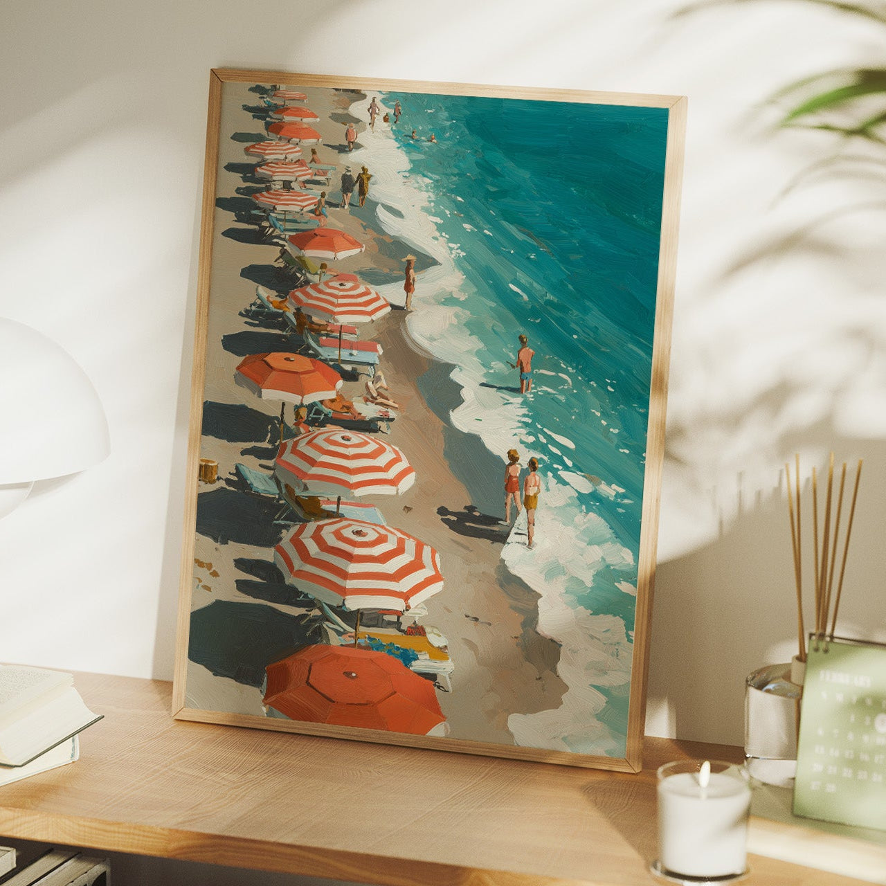 Striped Umbrellas by the Tide