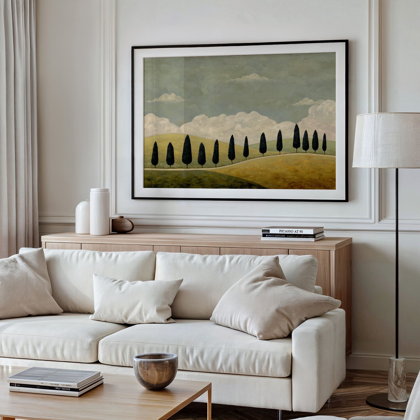 Cypress Line Across Quiet Hills