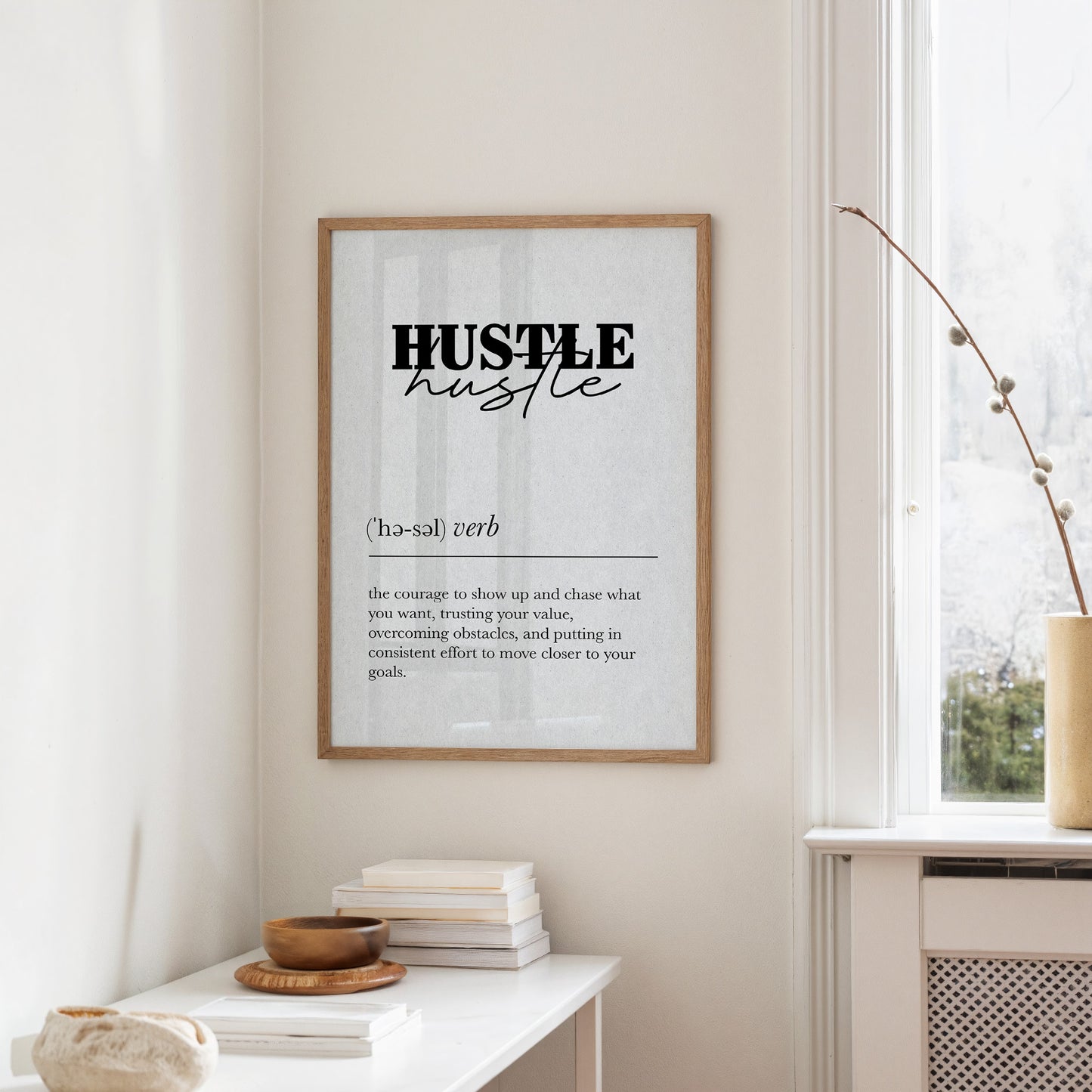 Hustle Definition Minimalist Typography Print