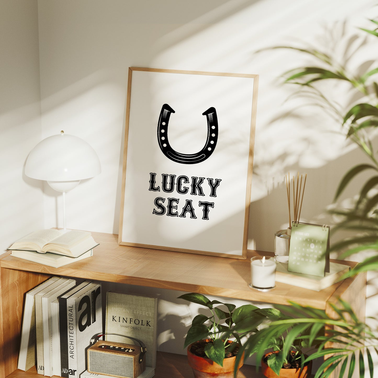 Lucky Seat Horseshoe Western Sign