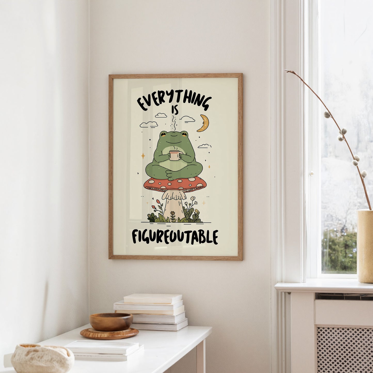 Everything Is Figureoutable Frog Wall Art