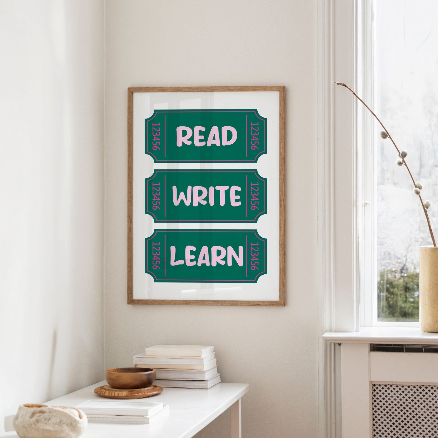 Read Write Learn Ticket Art