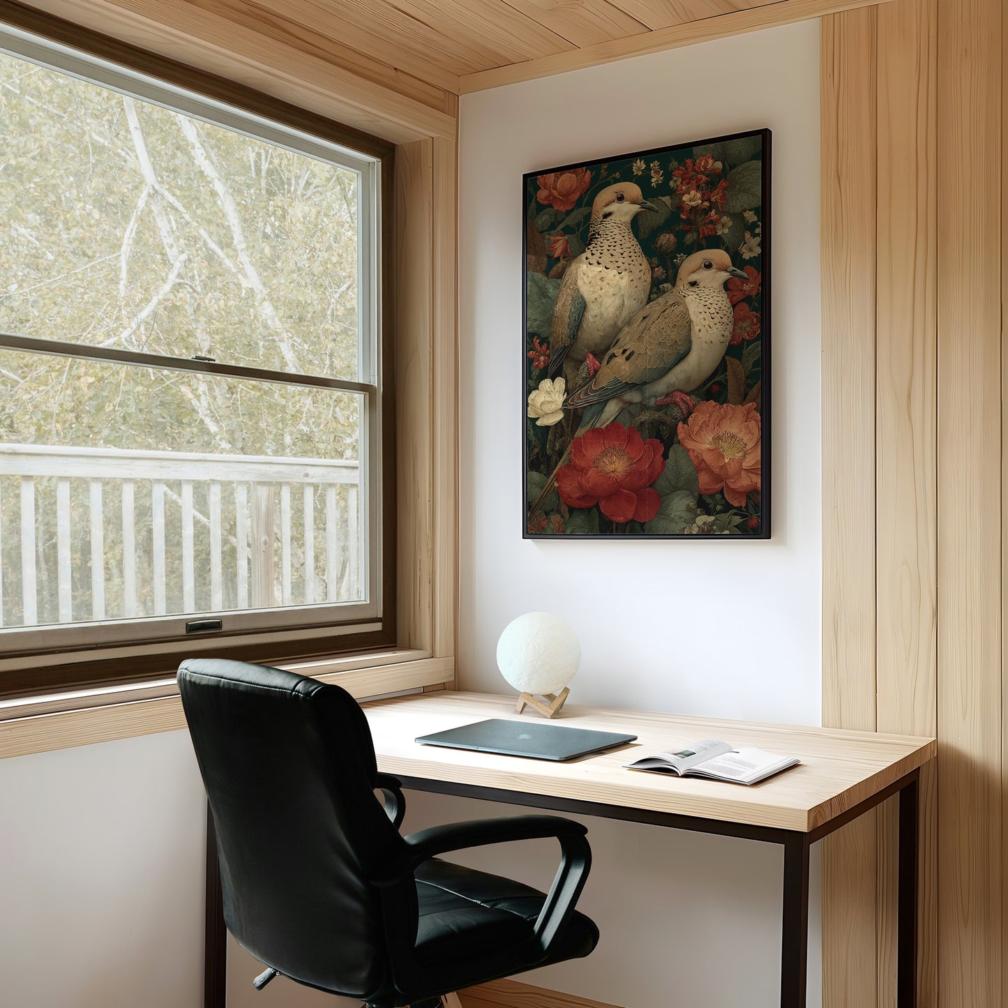 Two Doves Among the Roses
