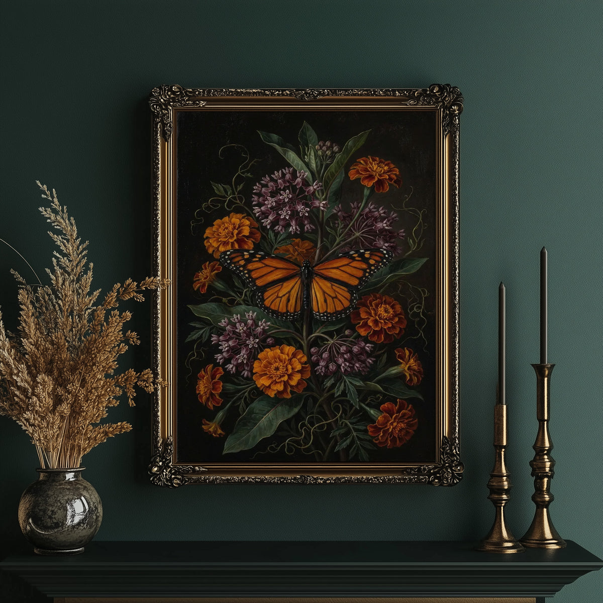 Monarch Among Marigolds: Dutch Master Study