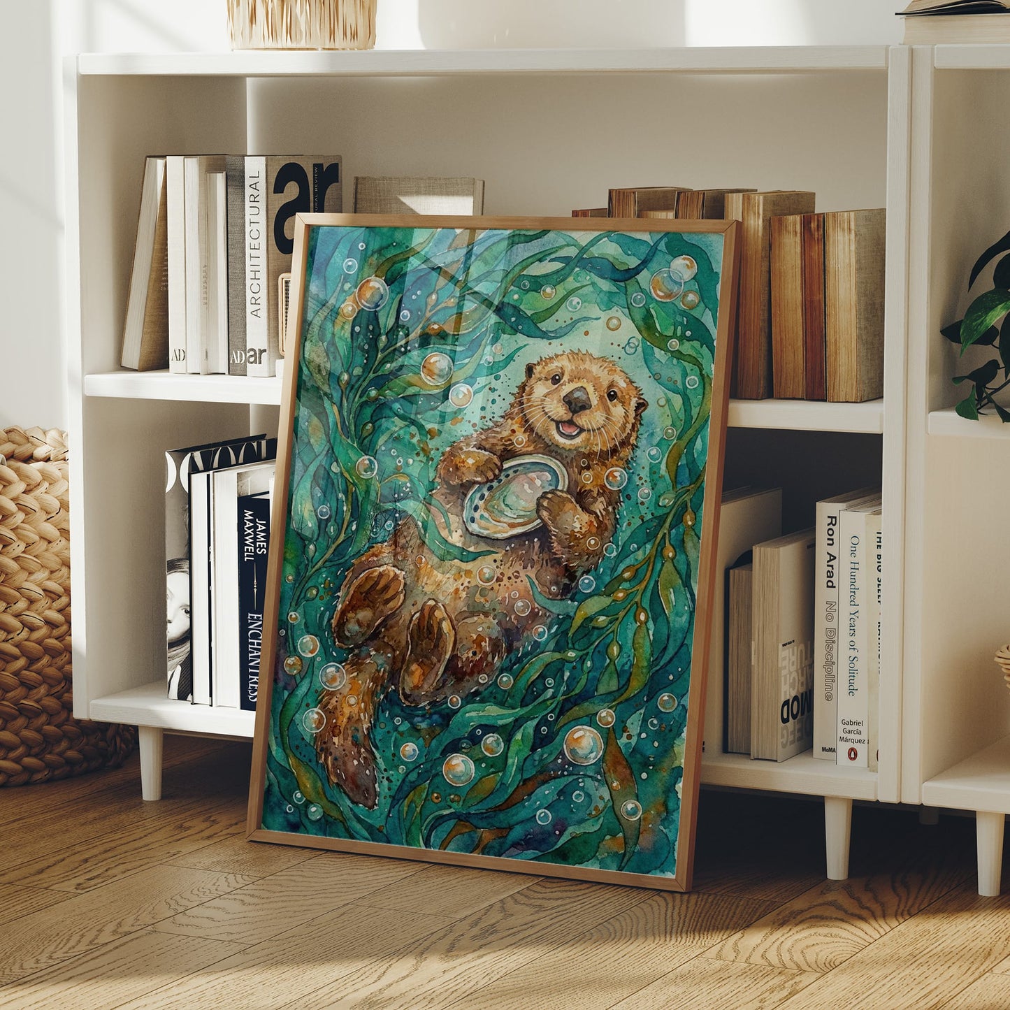 Snack Time: Watercolor Sea Otter Study