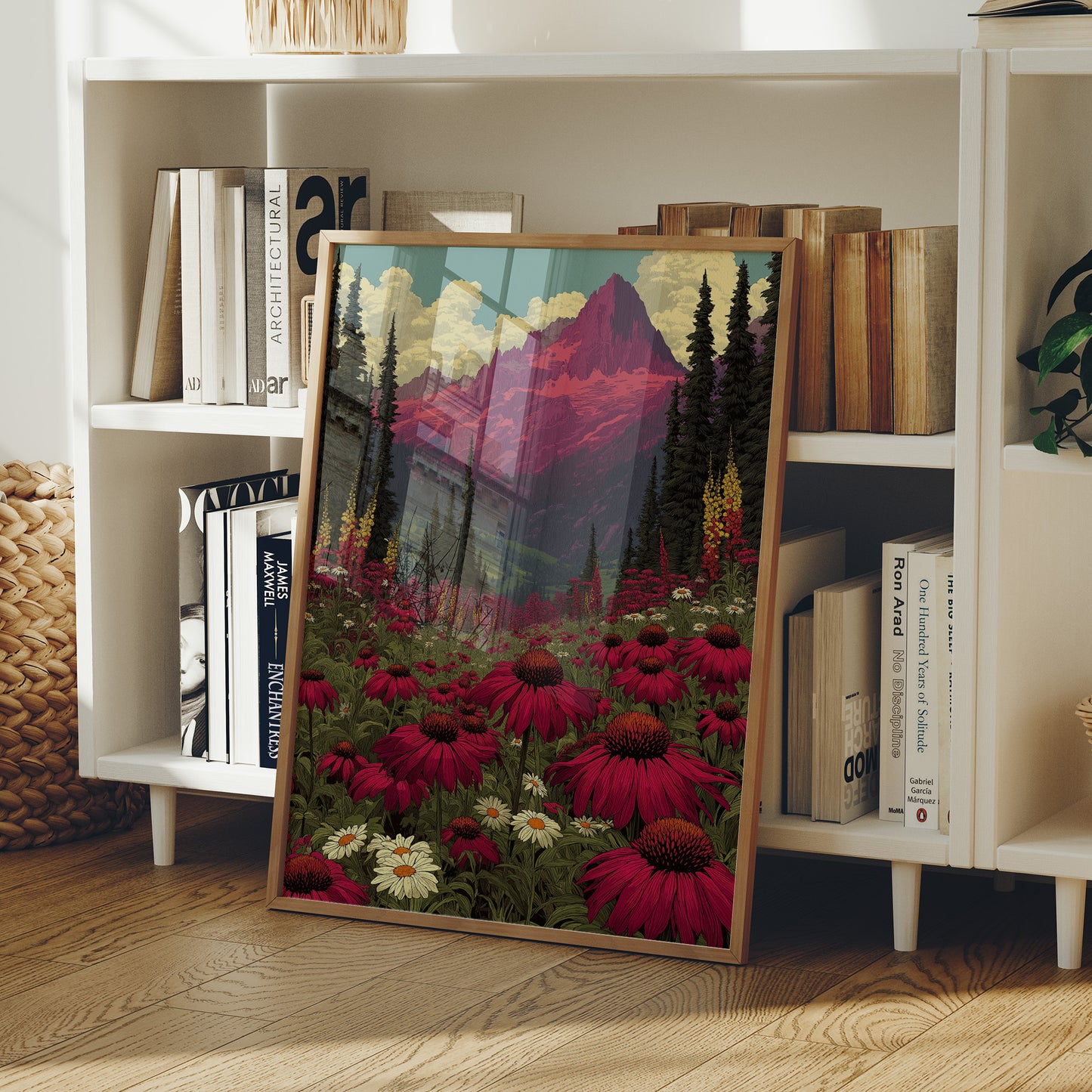 Alpenglow Meadow: Retro National Park Poster
