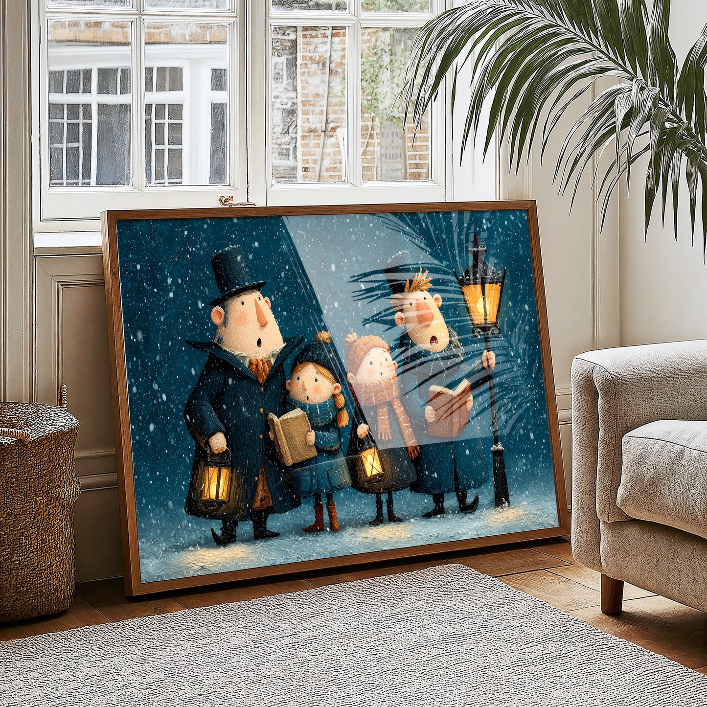 The Carolers Sing By Lamplight