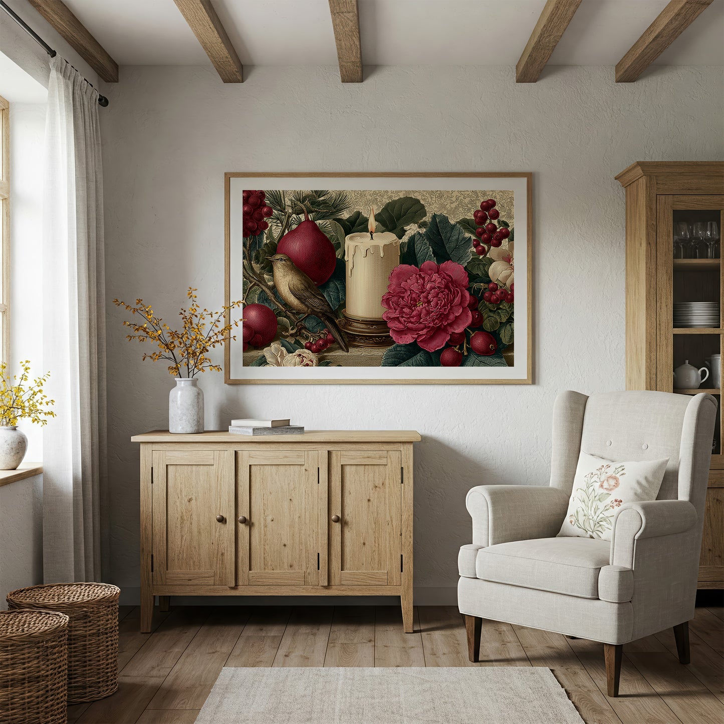 Songbird by Candlelight and Peonies