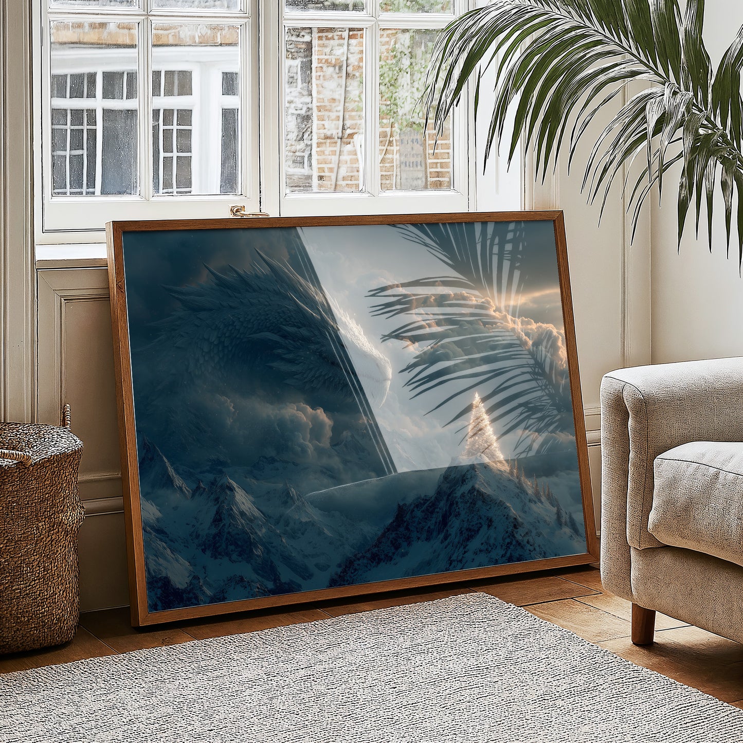 Ice Dragon Over Winter Peaks