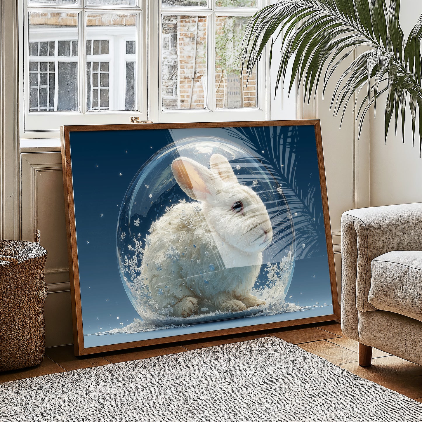 Rabbit Inside a Snow Globe