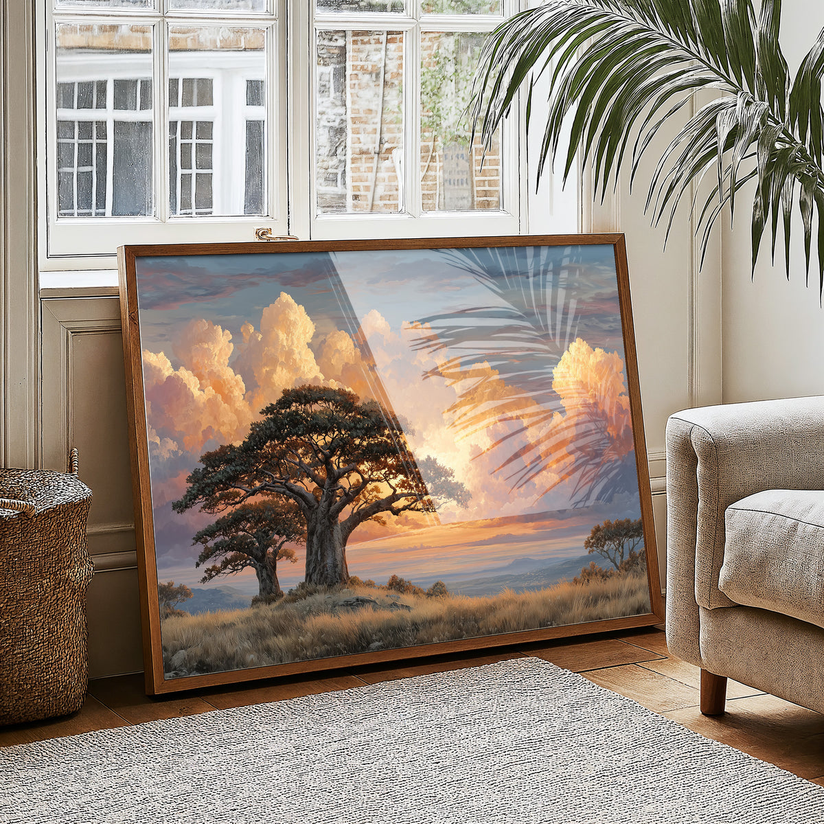 Two Baobabs, One Shared Sunset