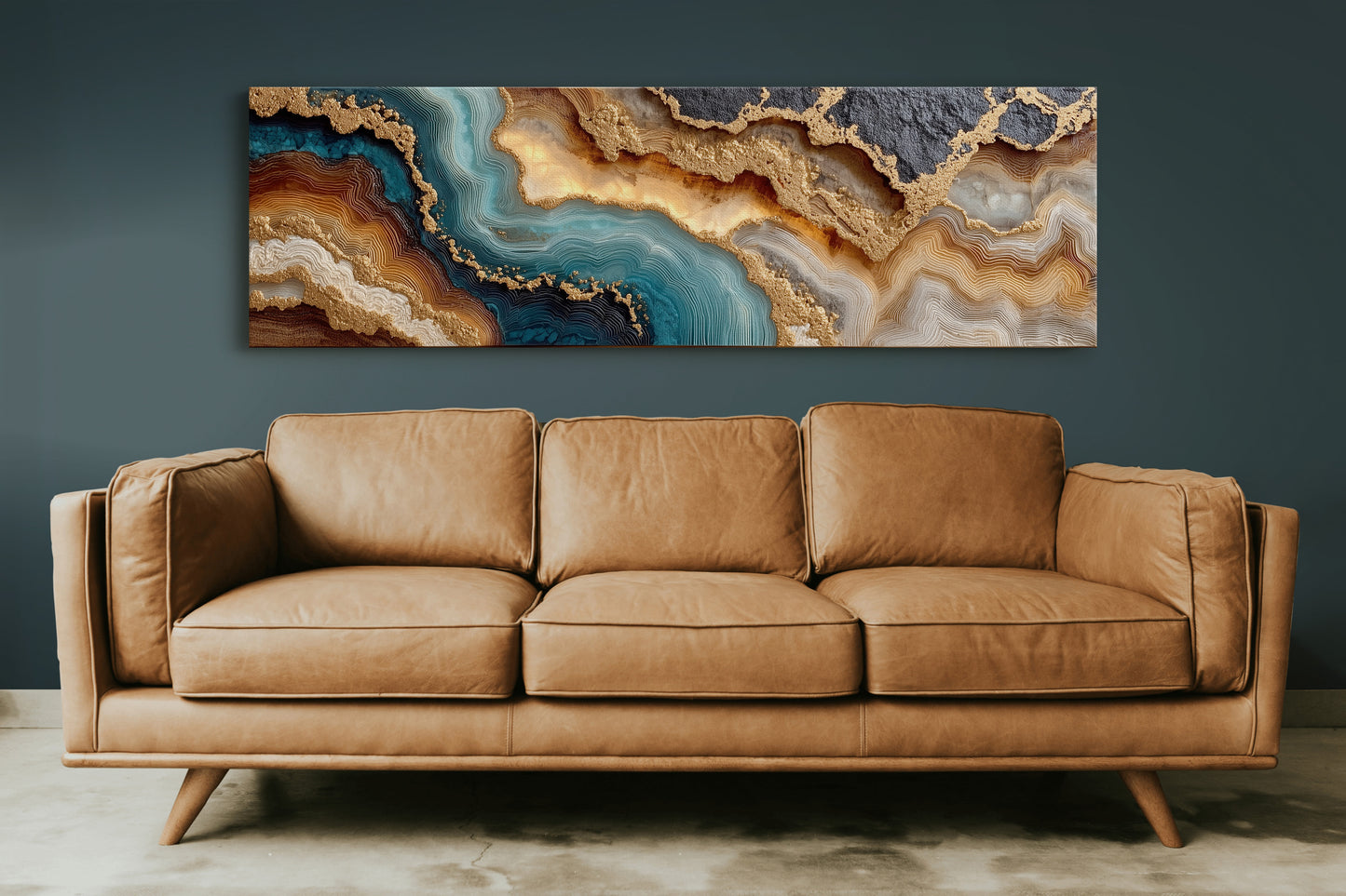 Teal and Gold Geode Flow