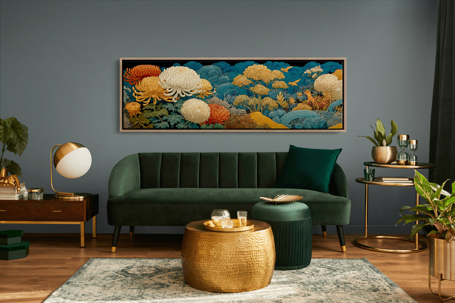 Golden Chrysanthemums In Indigo Tide