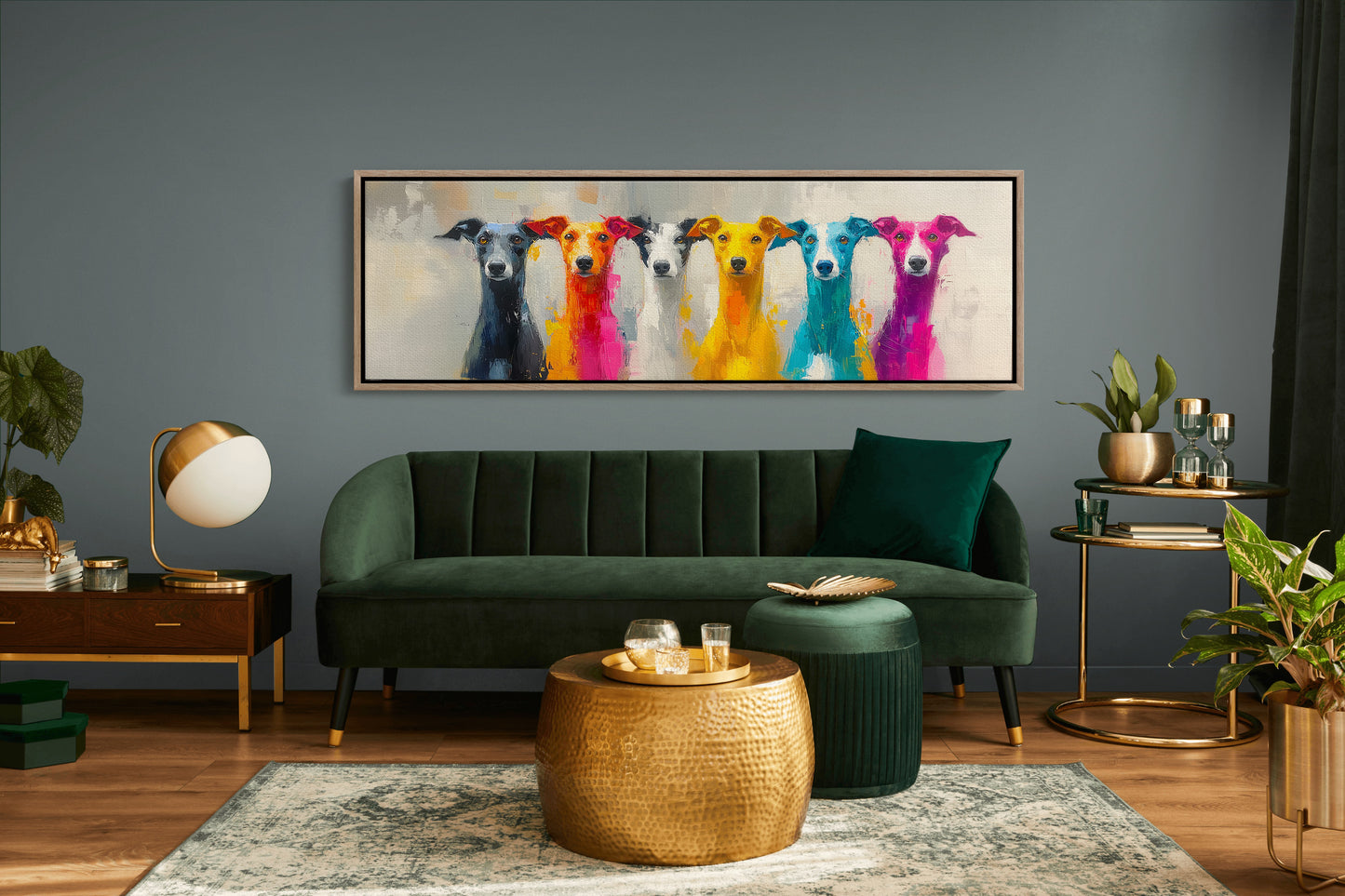 Colorful Greyhounds In Modern Pop Style