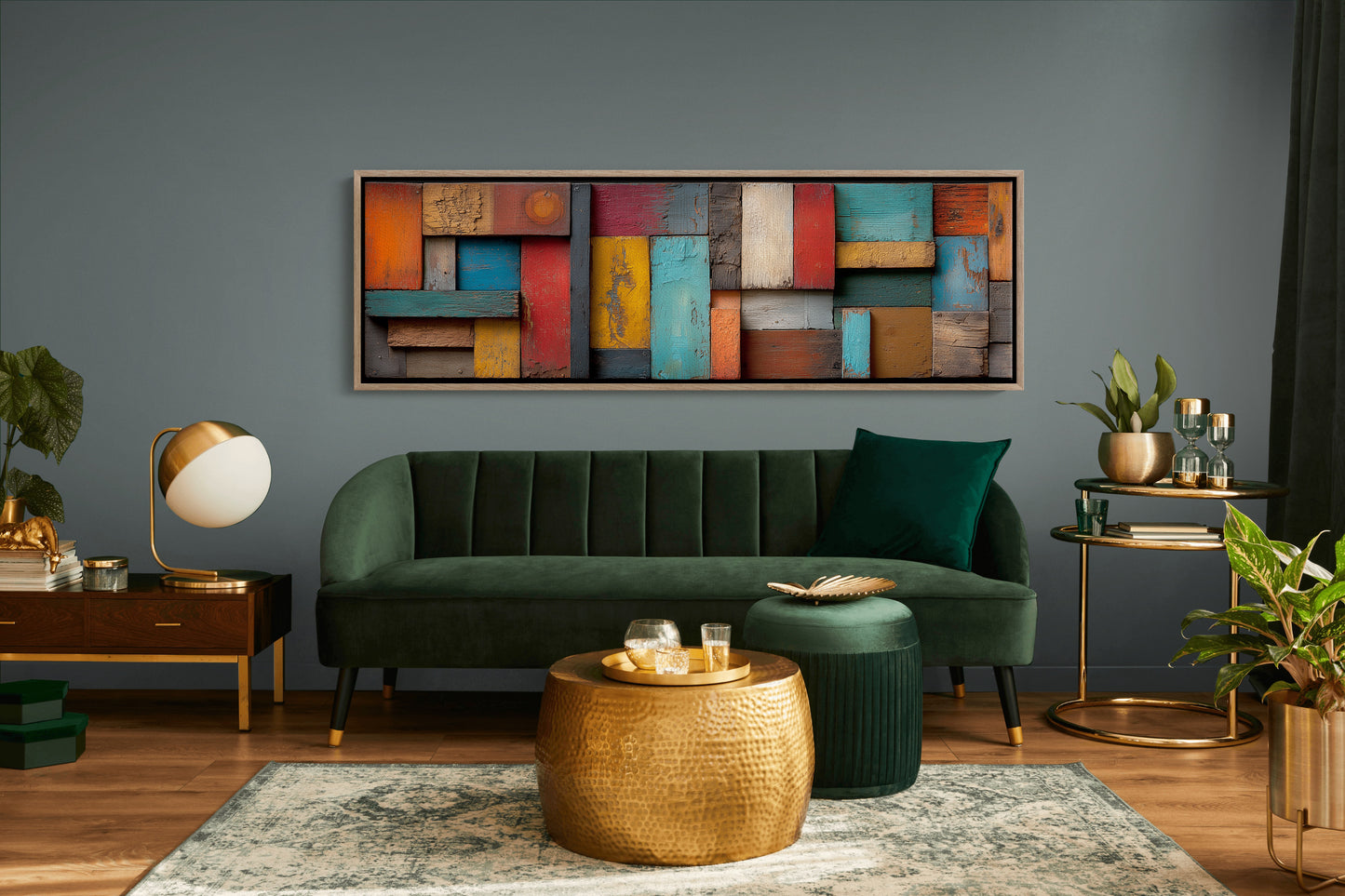 Rustic Colorful Wood Plank Abstract