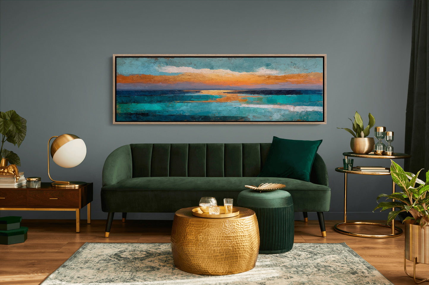Abstract Ocean Sunset Horizon