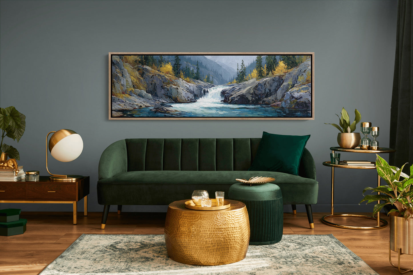 Mountain Waterfall Forest Landscape