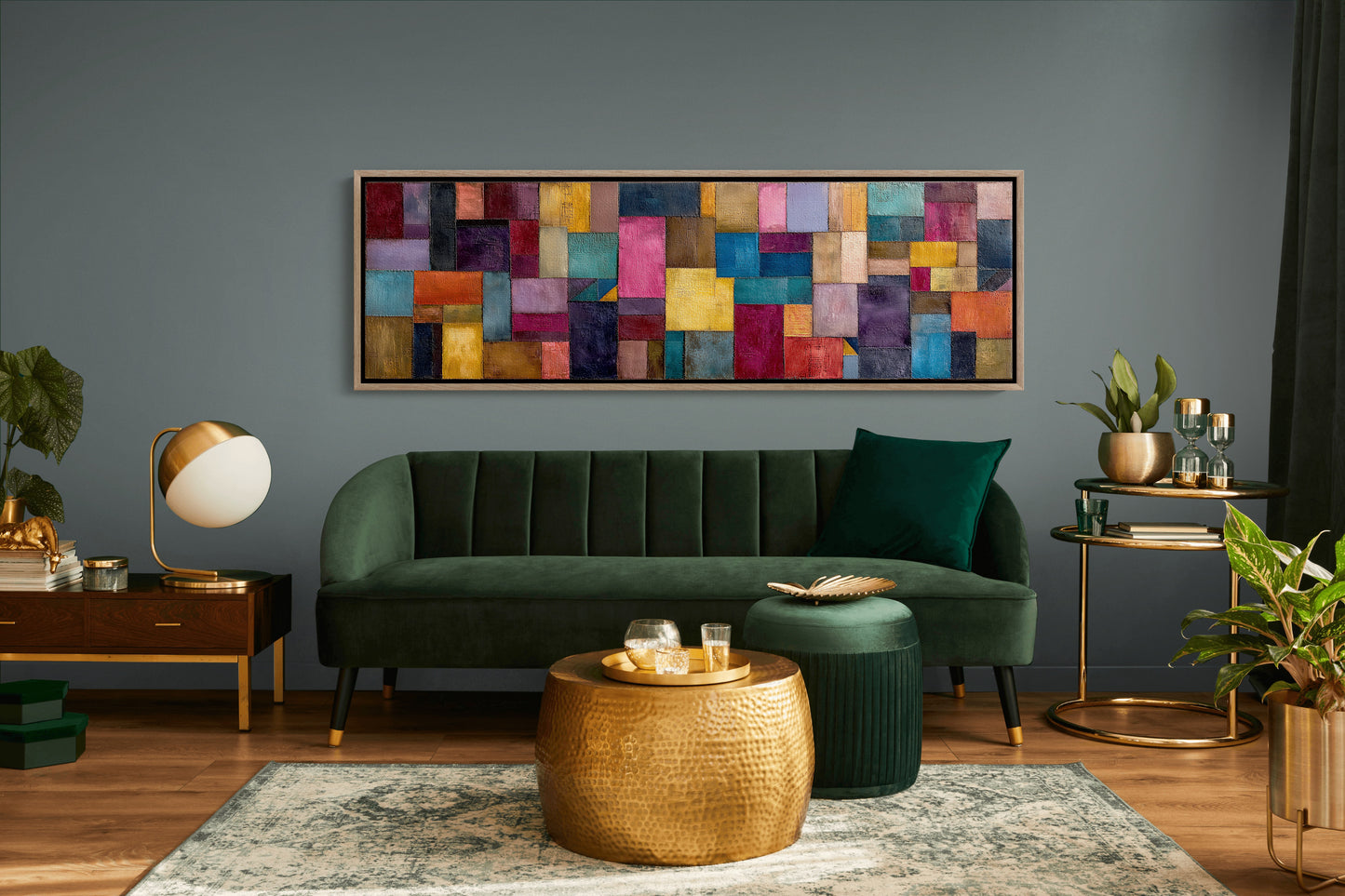 Color Block Abstract Geometric Wall Art