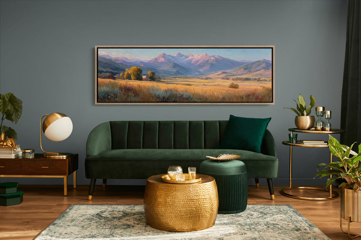 Golden Fields Beneath Mountain Peaks