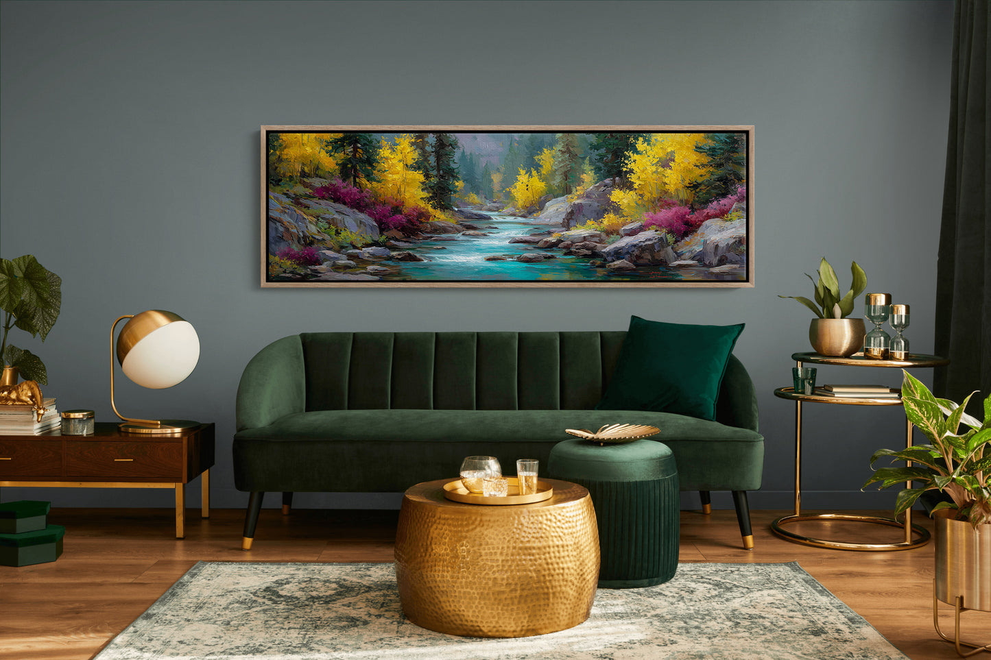 Autumn River Through Golden Pines