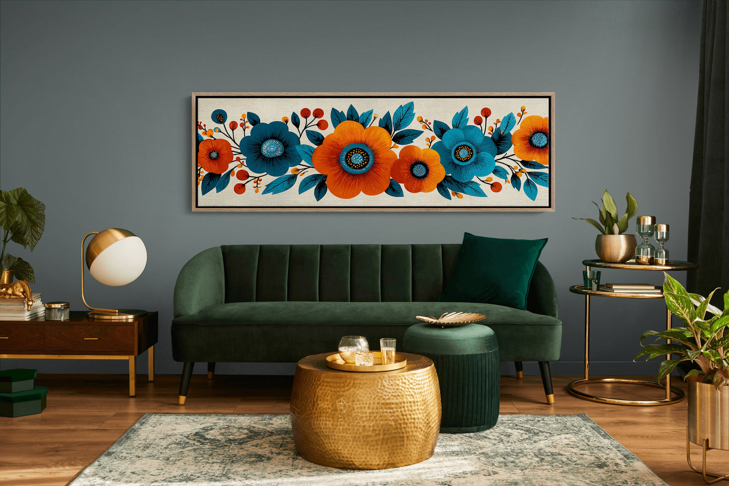 Bold Blooms in Autumn Blue