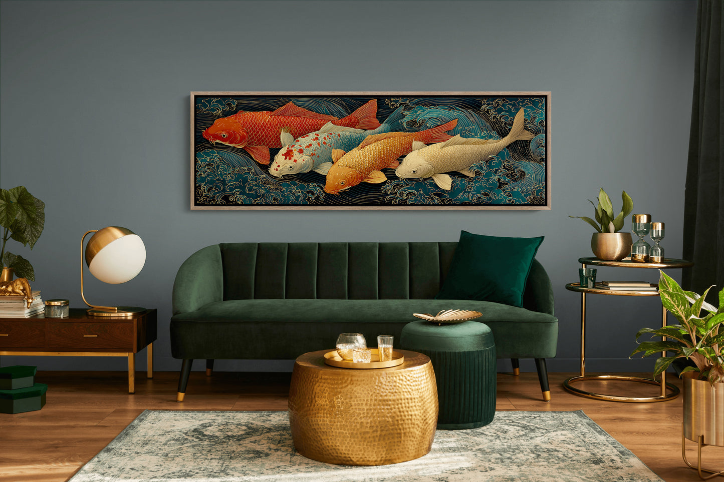 Koi Beneath the Midnight Waves