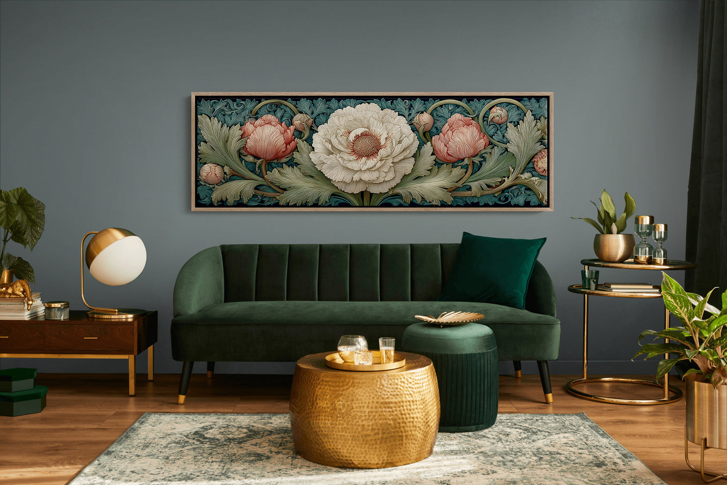 Vintage Peony Blooming Garden