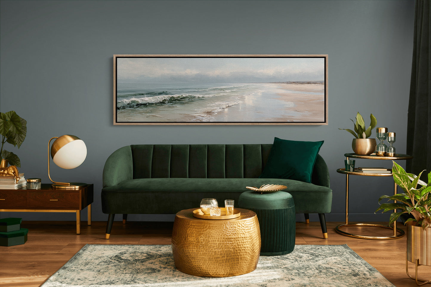 Soft Ocean Waves on a Serene Misty Shore