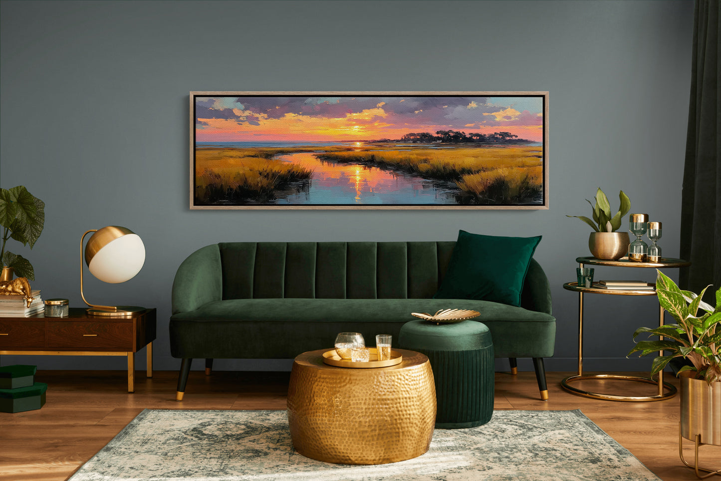 Golden Marsh Sunset Reflections