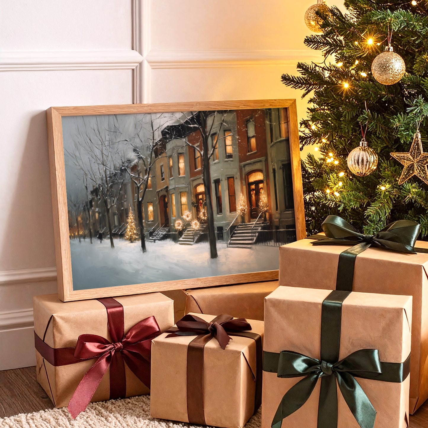 Warm Lights on a Winter Street