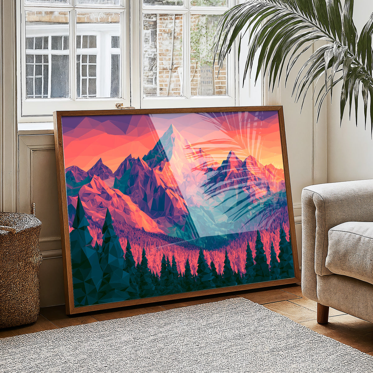 Low Poly Mountain Sunset