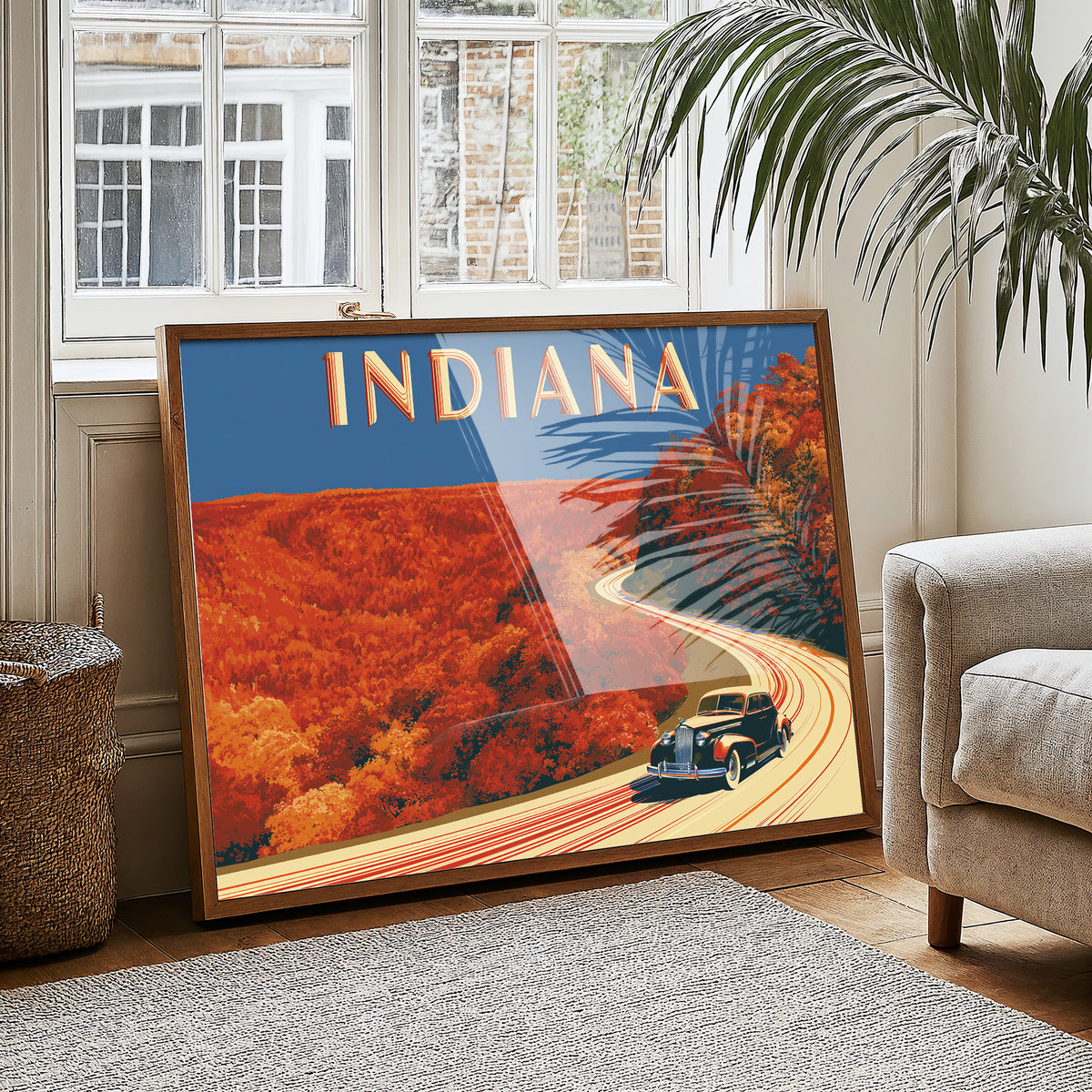 Indiana Autumn Highway Bend