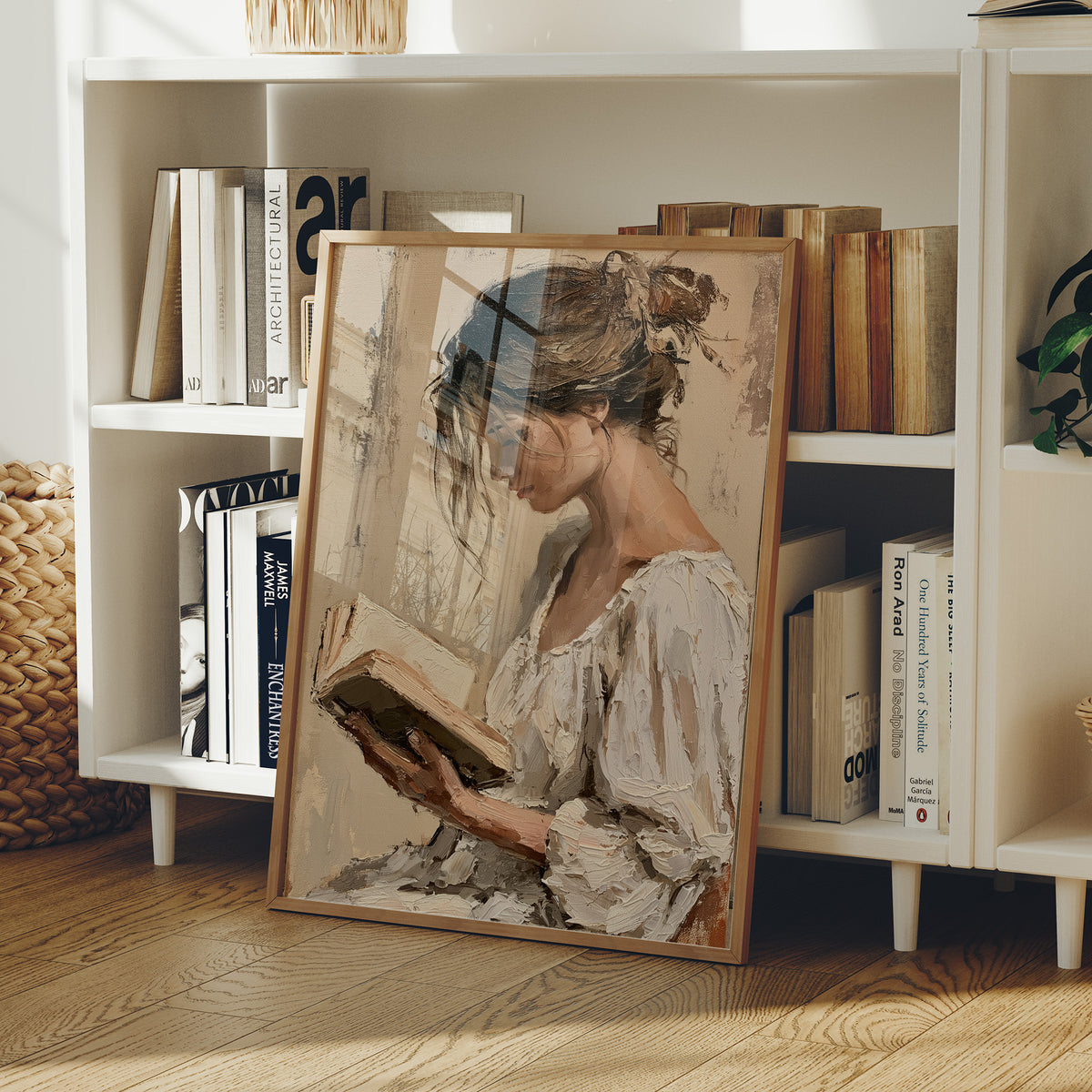 Woman Reading Impasto Portrait