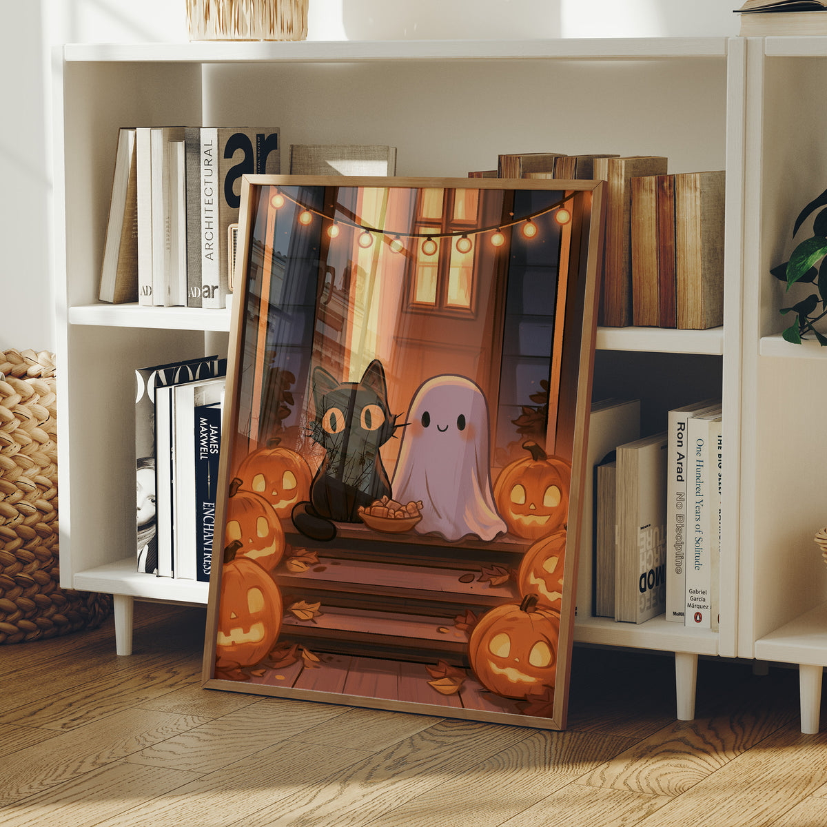Trick-or-Treat Buddies on the Porch Step