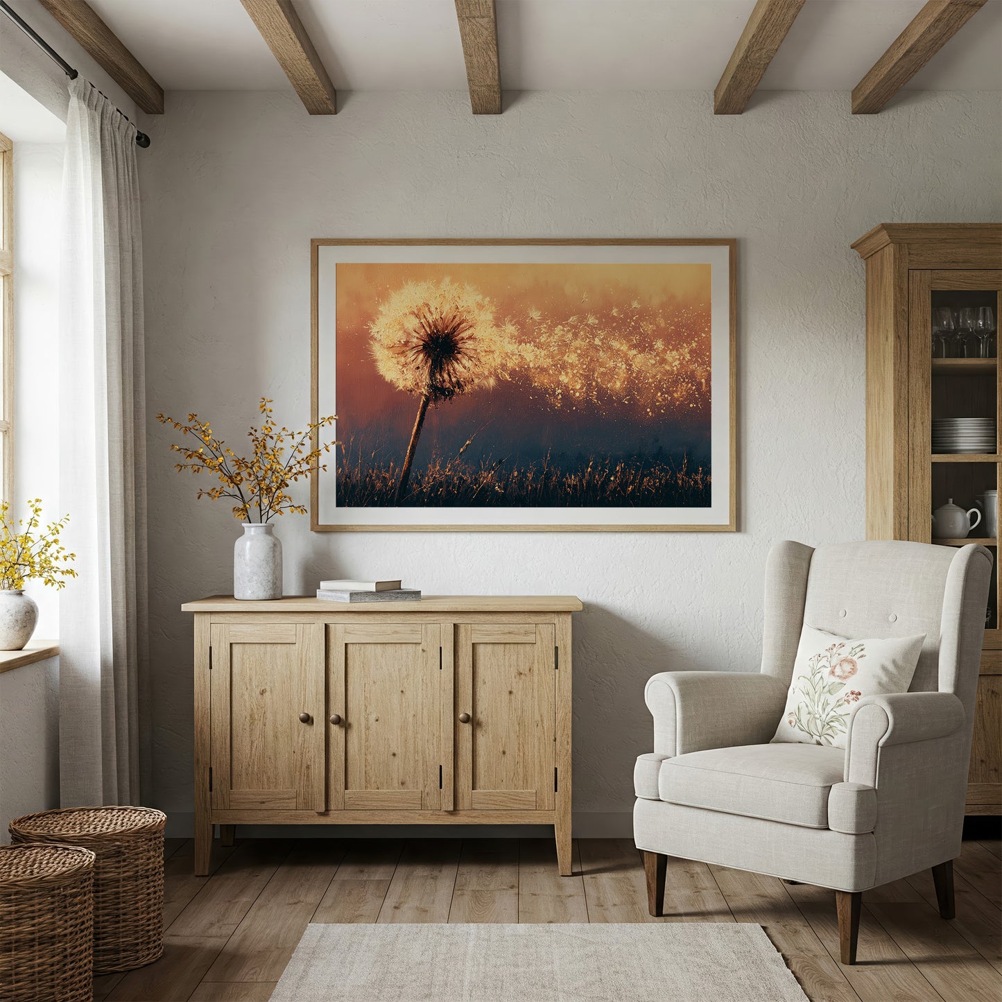 Dandelion Ablaze at Dusk