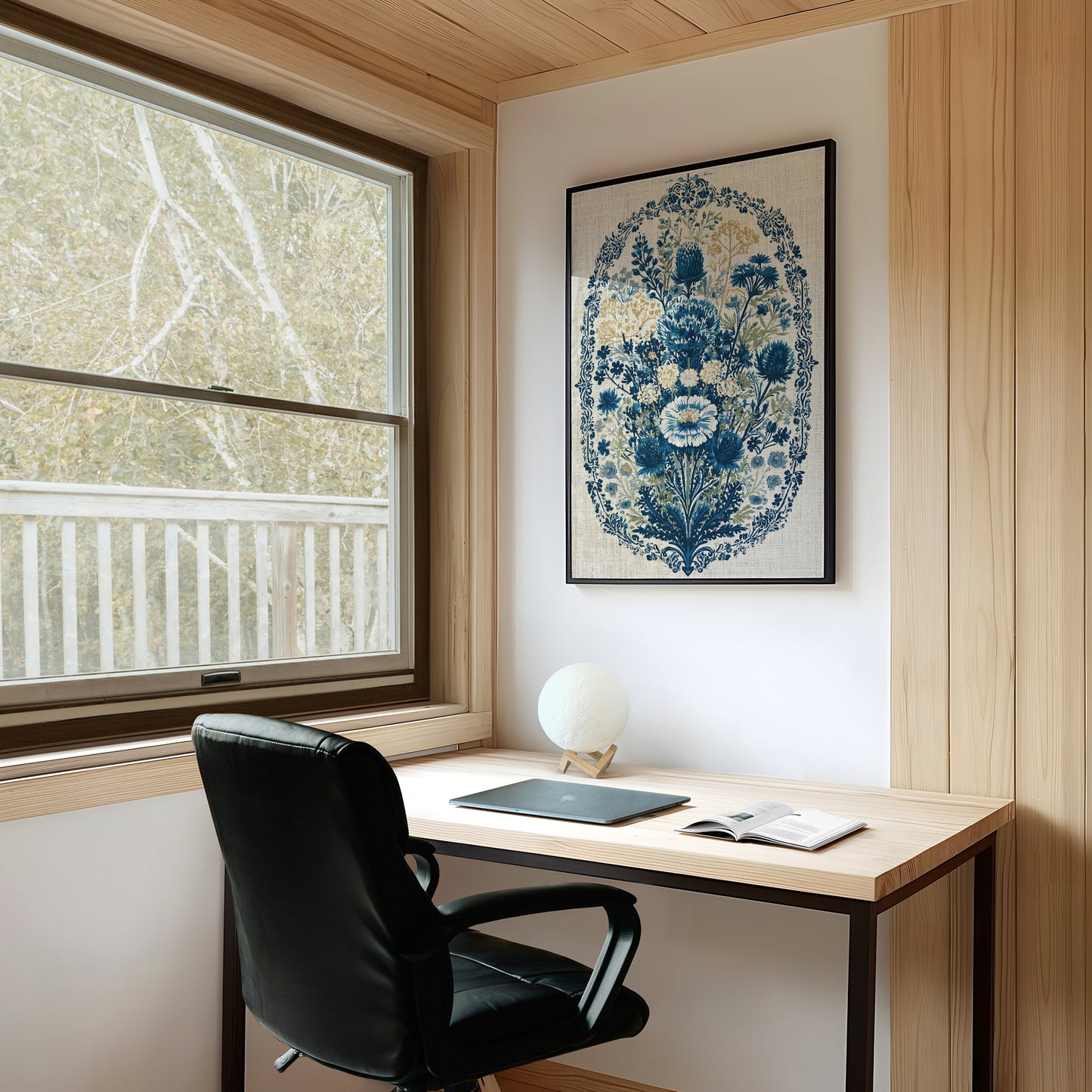 Thistle and Cornflower Medallion Tapestry