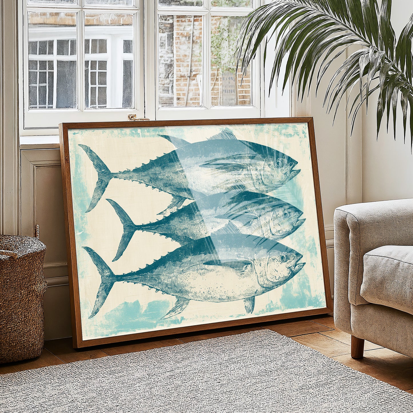 School of Tuna, Vintage Block Print