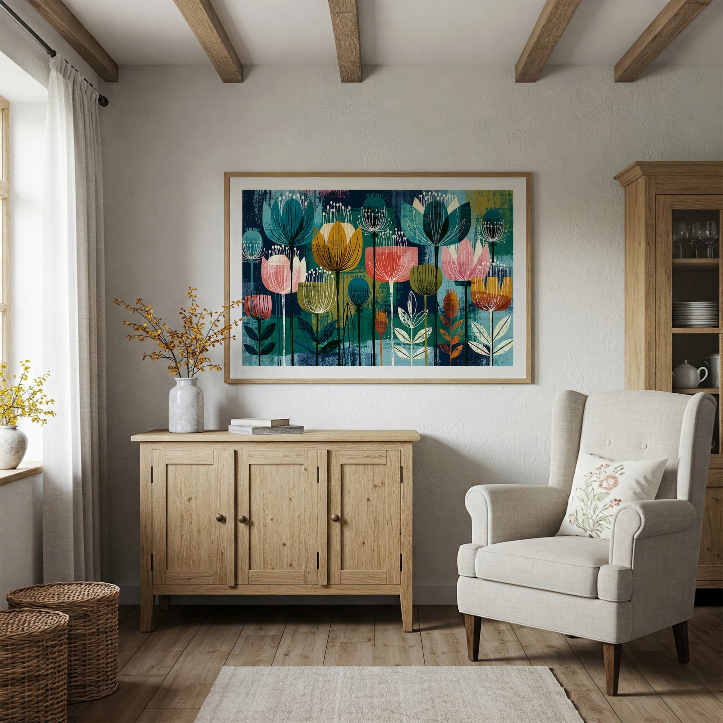 Tulip Garden, Screen Print Style