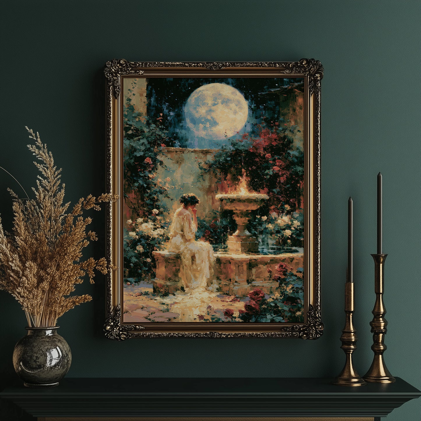 Fountain Under a Silver Moon