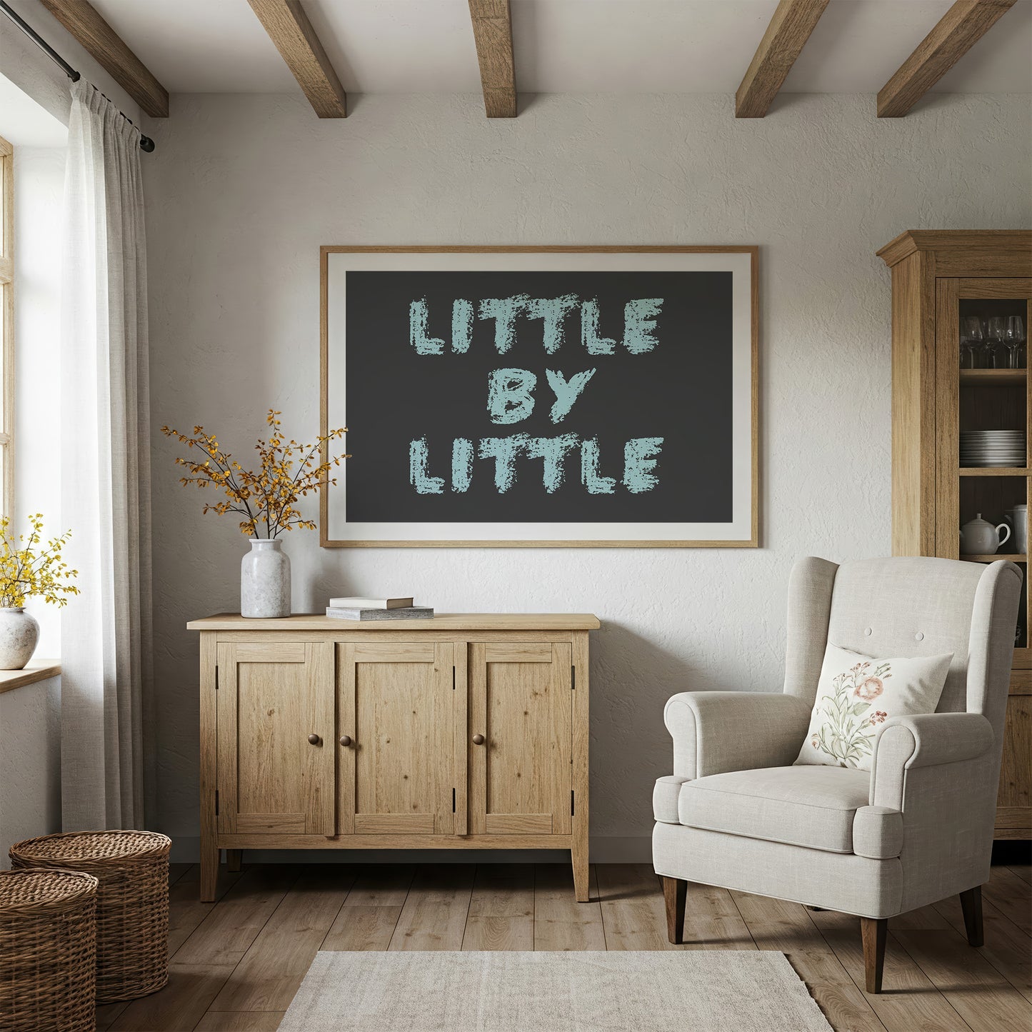 Little By Little Chalkboard Print