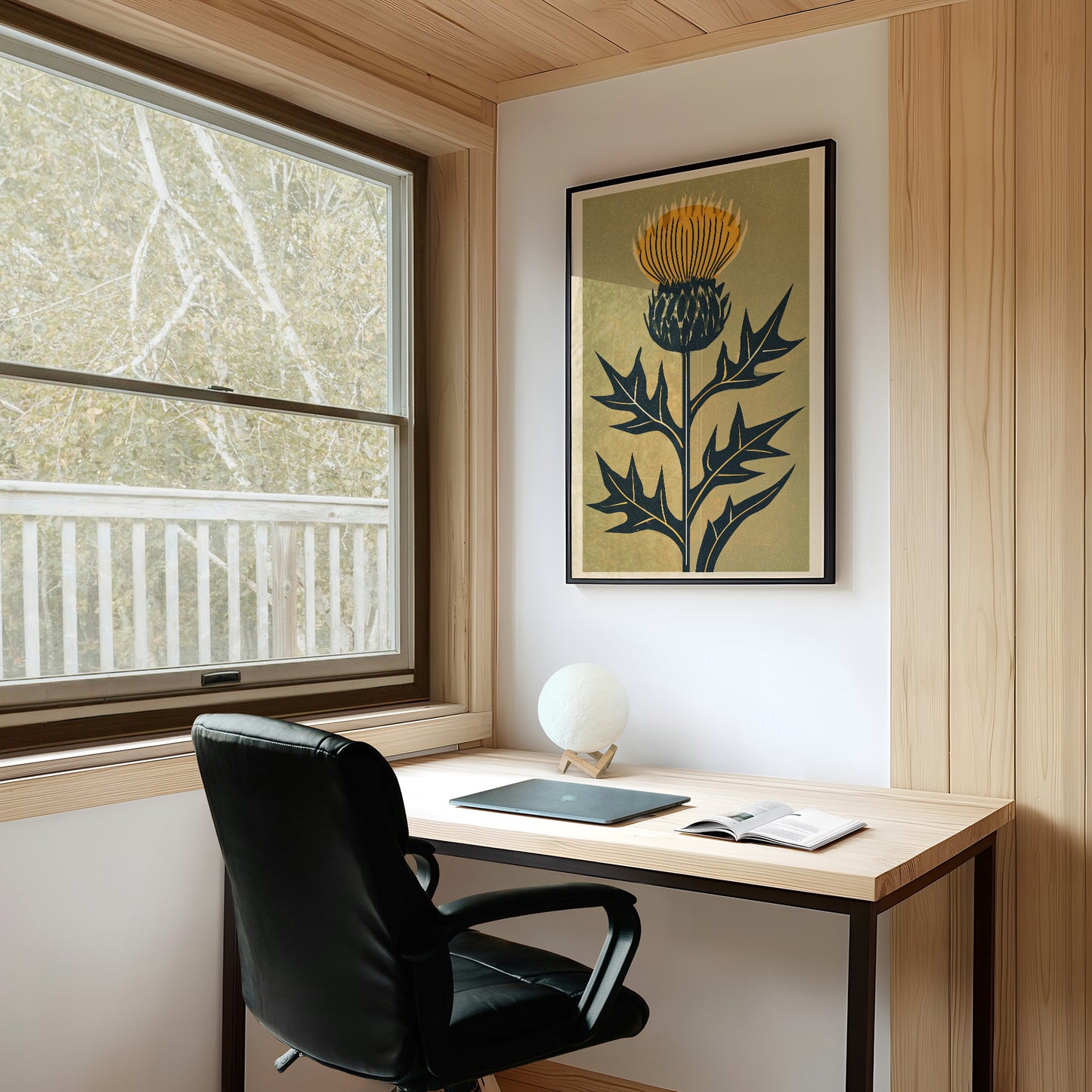 Thistle Woodblock Silhouette