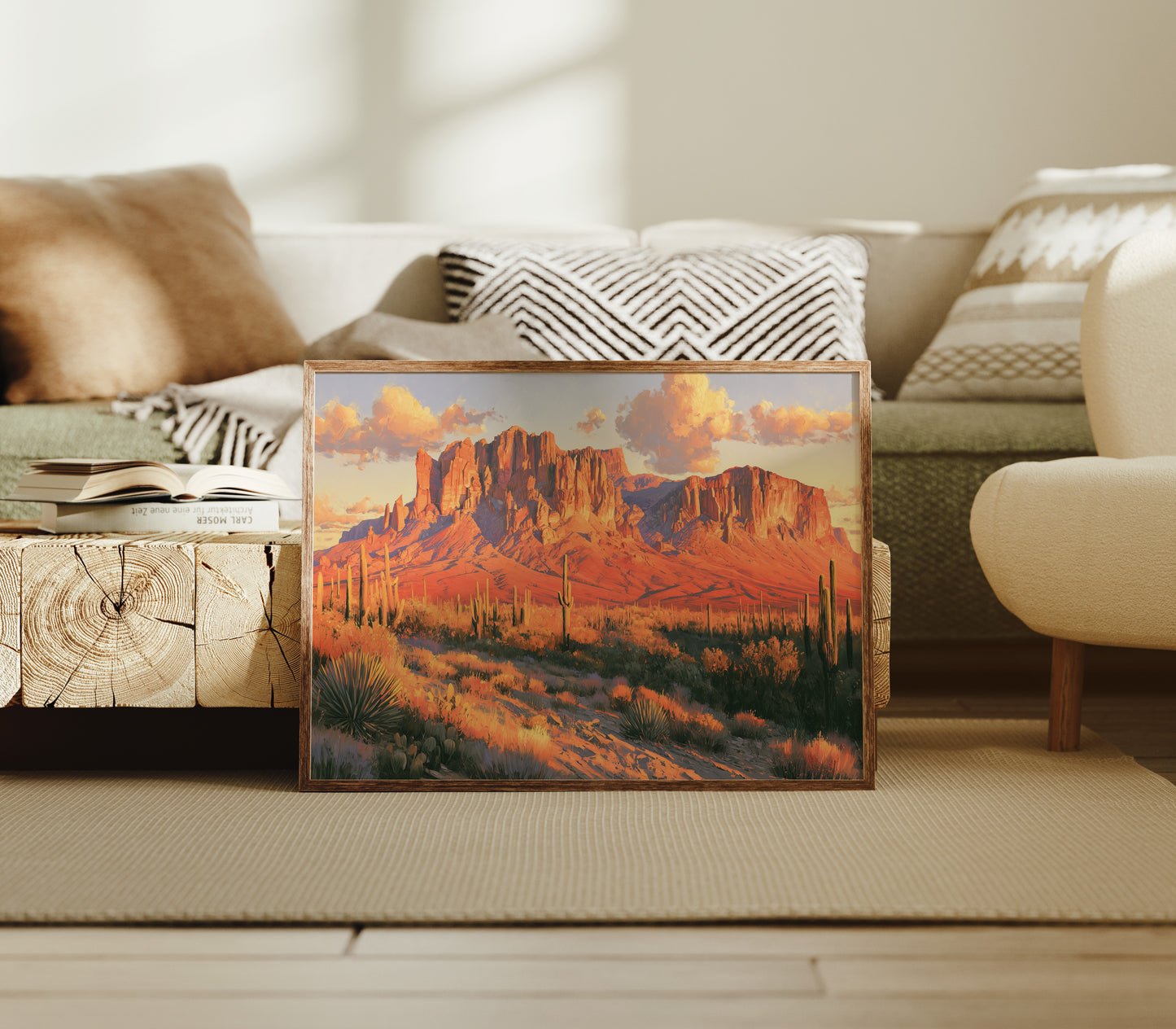 Superstition Mountains At Dusk