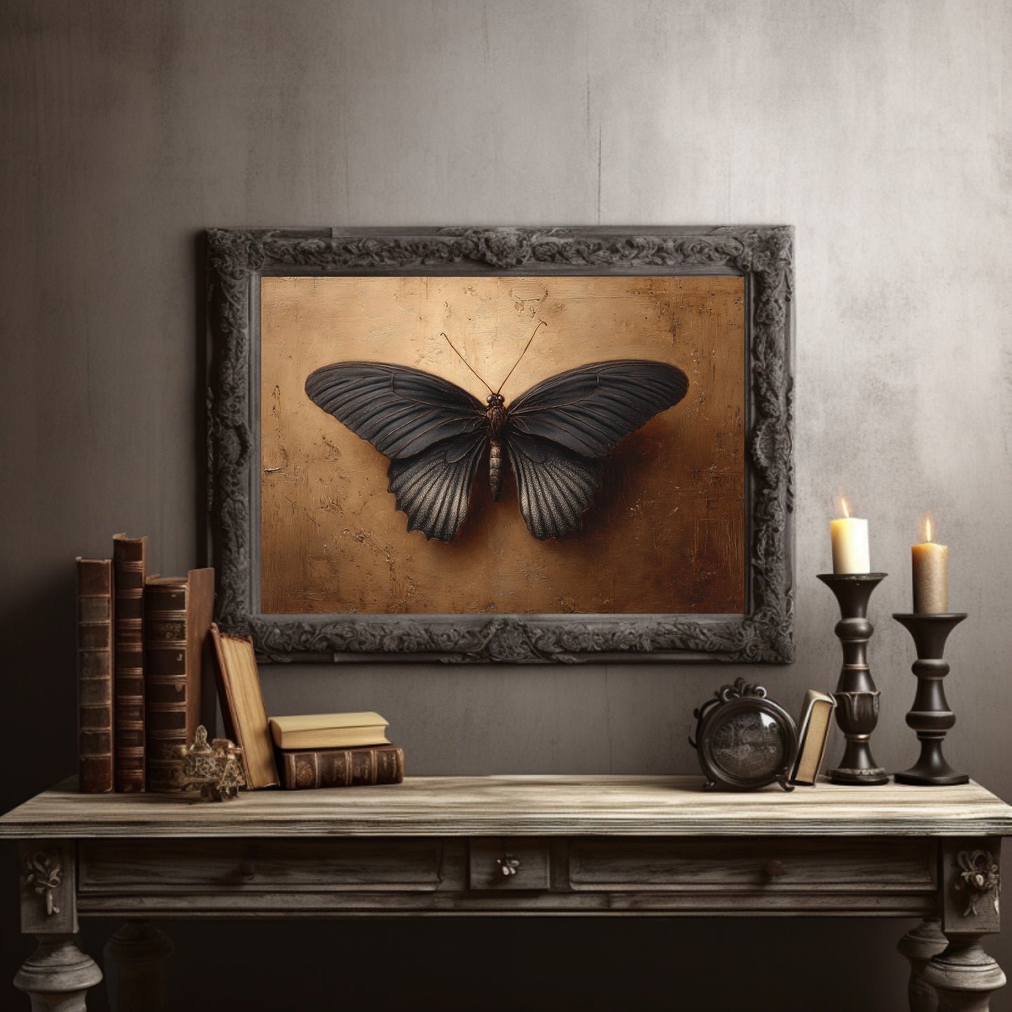 Midnight Wings on Gold